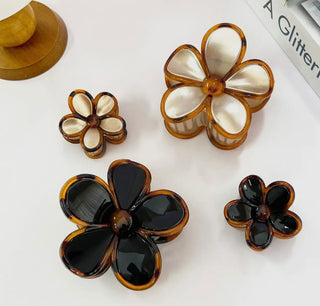 Large Two-Toned Tort Flower Hair Clip