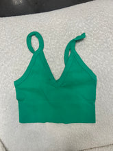 Load image into Gallery viewer, Vivid Green Ribbed V-Neck NikiBiki Bra Top
