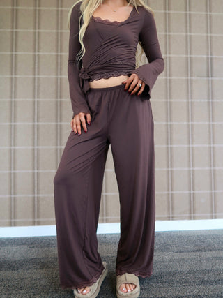 Flowy Lounge Pants - Brown