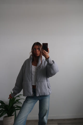 Heather Grey Puffer Jacket