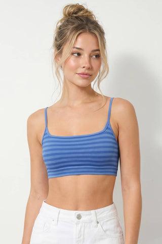 Striped Bralette: Serene Blue