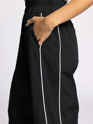 Thread & Supply Black Larissa Wide Leg Sporty Pants