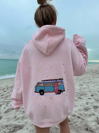 Blush Pink Embroider Van Star Hoodie