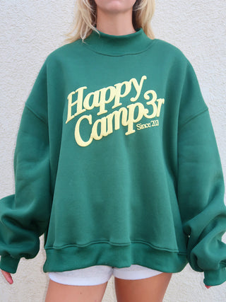 *Drift Exclusive* - Happy Camp3r Puff Series Mockneck - Forest Green & Yellow