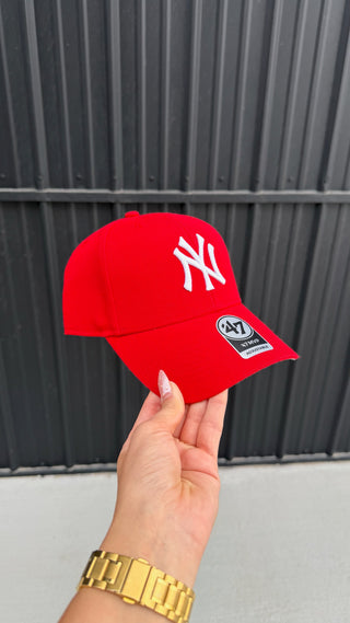 Red New York Yankees 47’ Brand Baseball Hat - MVP Adjustable
