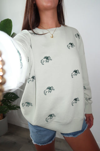 NDSU Light Green Bison Crewneck