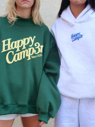 *Drift Exclusive* - Happy Camp3r Puff Series Mockneck - Forest Green & Yellow