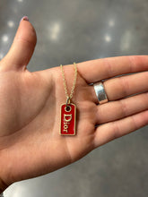 Load image into Gallery viewer, Upcycled Designer Christian Dior Red Tag Pendent Necklace
