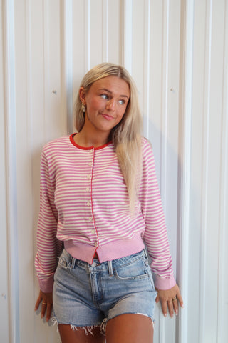 Lavender and White Striped Button Down