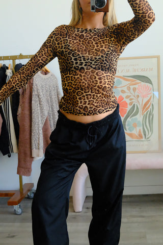 Leopard Mesh Long Sleeve