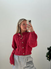 Load image into Gallery viewer, Red Cardigan Sweater
