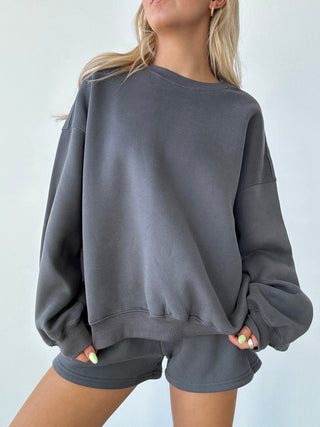 Graphite Staple Oversized Crewneck