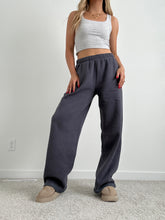 Load image into Gallery viewer, Long Steel Grey Staple Wide Leg Sweatpants
