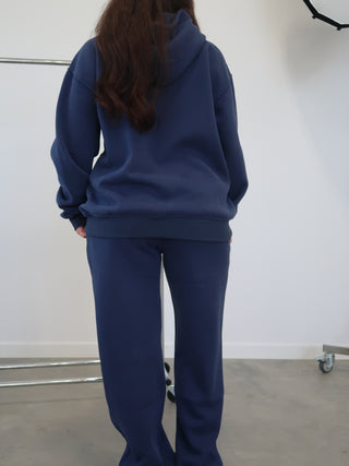 Midnight Blue Staple Wide Leg Sweatpants