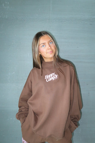 Happy Camp3r Chocolate Mockneck Sweatshirt