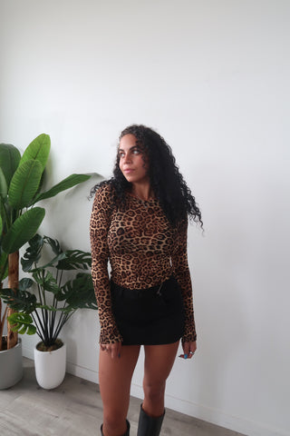 Leopard Mesh Long Sleeve