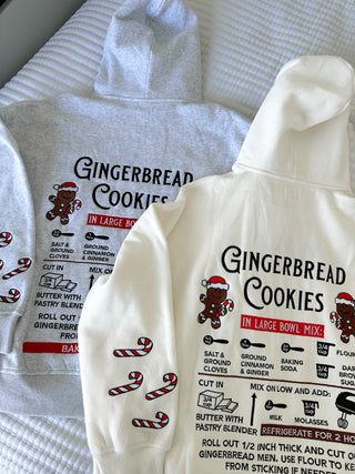 Ivory Gingerbread Recipe Embroider Hoodie