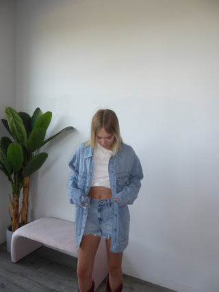 Hidden Light Oversized Denim Shacket
