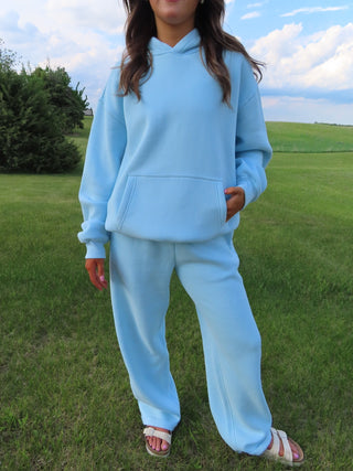 Pale Blue Staple Wide Leg Sweatpants
