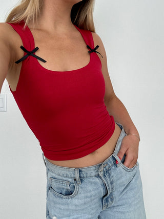 Bow Scoop Neck Tank Top