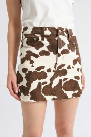 Daze Denim Malibu Mid Waist Mini Skirt- Spotted