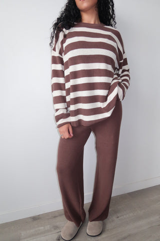Knit Brown Striped Long Sleeve