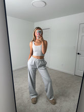 Load image into Gallery viewer, Long Light Heather Grey Staple Wide Leg Sweatpants
