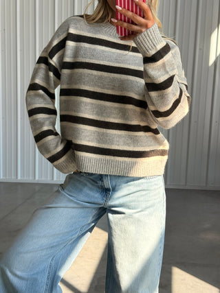 Brown & Grey Striped Sweater