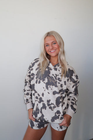 Cow Print Sweat Shorts