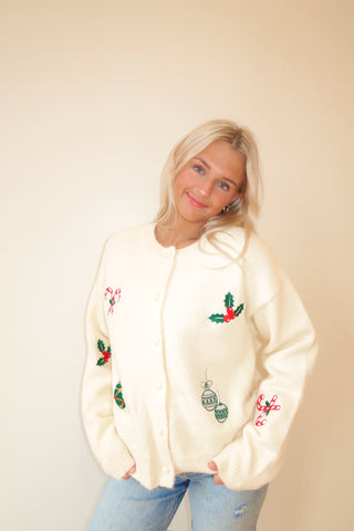 Christmas Patch Cardigan Sweater