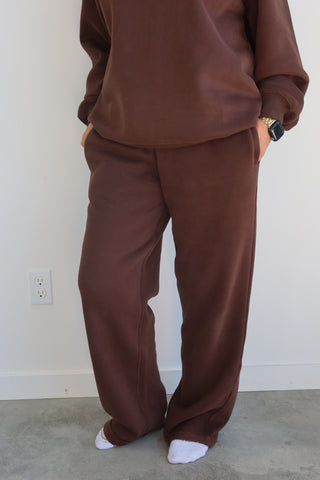Espresso Staple Wide Leg Sweatpants