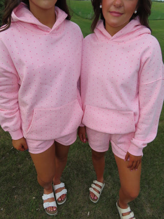 Light Pink Polka Dot Hoodie