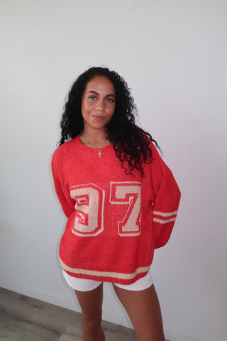 Cozy Knit “97” Varsity Pullover