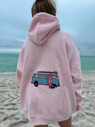 Blush Pink Embroider Van Star Hoodie