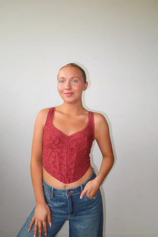 Textured Lace Corset Top