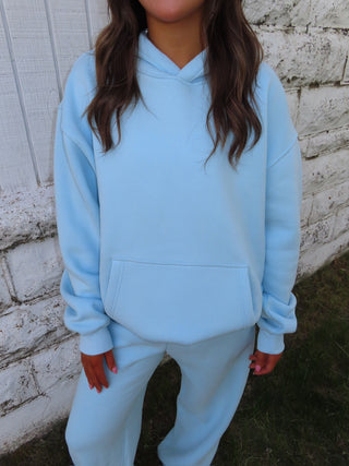 Pale Blue Staple Oversized Hoodie