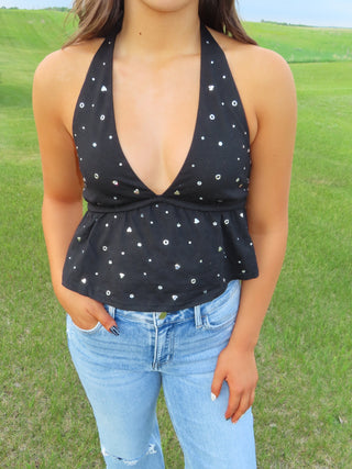 Babydoll Hot Fix Halter Top
