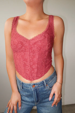 Textured Lace Corset Top