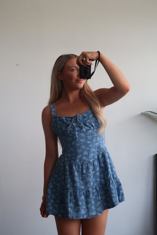 Denim Floral Dress