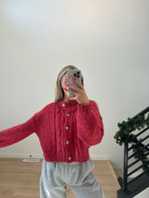 Load image into Gallery viewer, Red Cardigan Sweater
