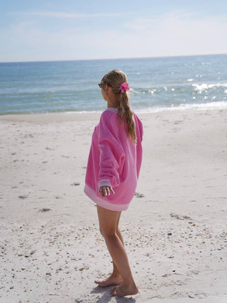 Pink And Light Pink V-Neck Sweatshirt