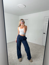 Load image into Gallery viewer, Long Midnight Blue Staple Wide Leg Sweatpants
