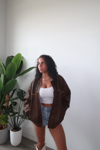 Chocolate Brown Horse Leather Jacket
