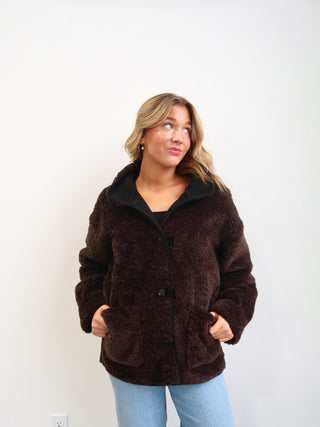 Brown Sherpa Shearling Coat