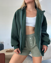 Load image into Gallery viewer, Hunter Green Zip Up Hoodie
