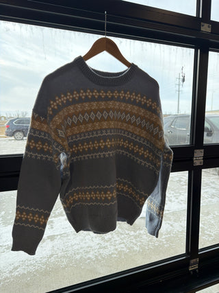 Baby Blue Diamond Patterned Sweater