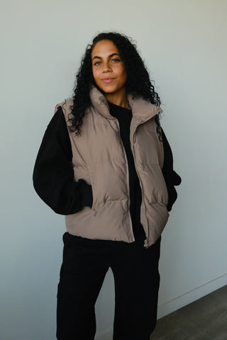 Taupe Puffer Vest