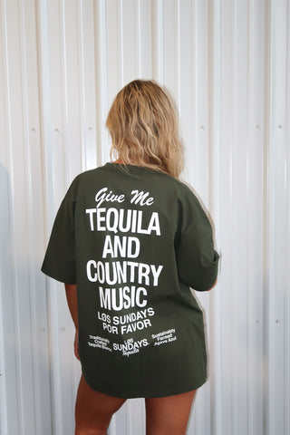 Los Sundays Tequila “The Tequila & Country Music Tee” - Dark Green