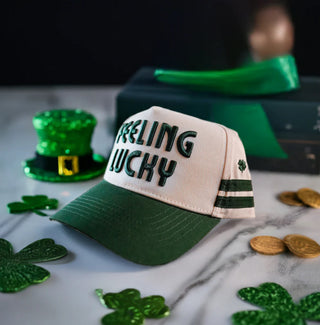 Feeling Lucky Green Vintage Trucker Hat