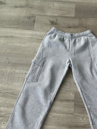 Regular Staple Heather Grey Cargo Wide Leg Sweatpants